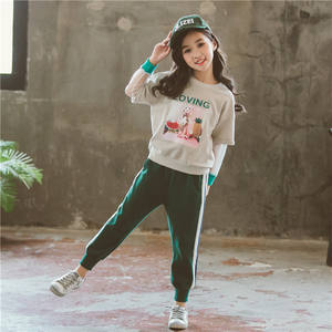 Ropa al por Mayor para Niños, Ropa Casual Infantil, Ropa de Otoño, Camisetas de Manga Larga con Encaje, Conjunto de 2 Piezas, Chándal - Product Image 2