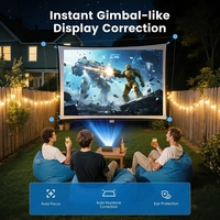Projecteur intelligent portable Junuo Q8 4K LED Android 14 avec correction automatique de la distorsion trapézoïdale, mise au point manuelle, 720P, 180 lumens, rechargeable, pour cinéma maison
