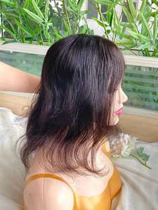 6 "X 6" Clips en monofilamento Corona <span class=keywords><strong>de</strong></span> <span class=keywords><strong>pelo</strong></span> Toppers Cabello humano recto Wiglets <span class=keywords><strong>Postizos</strong></span> para la pérdida <span class=keywords><strong>de</strong></span> cabello - Product Image 2