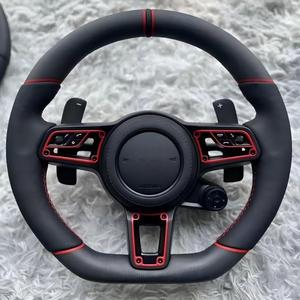 Volante de Fibra de Carbono con Doble Detalle Amarillo a <span class=keywords><strong>Precio</strong></span> de Fábrica, Compatible con Todos los Modelos de <span class=keywords><strong>Porsche</strong></span> <span class=keywords><strong>Cayenne</strong></span> 911 Panamera - Product Image 2