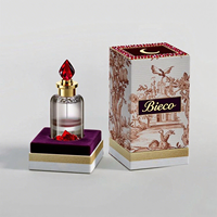 Bouteille d'huile de parfum vide de qualité de luxe de 50ml, logo gratuit personnalisable, boîte d'emballage en papier de style arabe créatif, boîte-cadeau en relief
