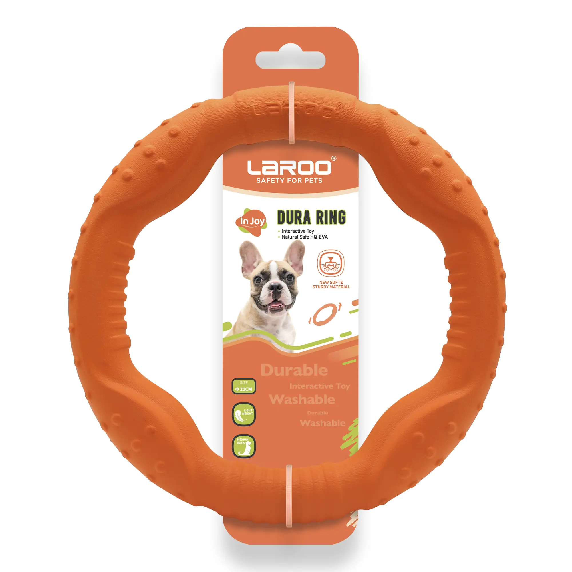 LaRoo EVA morsi-resistente molare di medie dimensioni cane giocattolo interattivo morso anello Pet giocattoli per l'addestramento del cane