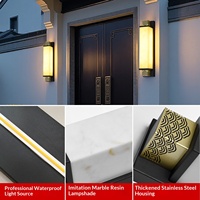 Lampe murale LED extérieure en acier inoxydable IP65 étanche pour entrée de villa, jardin, balcon, cour, pilier