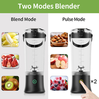 USB-aangedreven blender-sapcentrifuge voor wandelen, mini draadloze fruit- en groentemolen, 500ml lekvrije container
