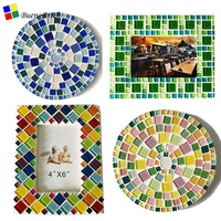 Ubin Mosaik Kaca Kristal Persegi Warna Campur Modern 2cm untuk Kerajinan DIY Hobi Anak-anak Merah Biru Hijau Ungu Putih Hitam untuk Kamar