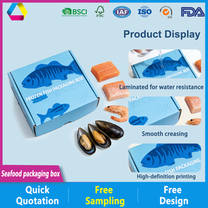 Caja de Embalaje de Cartón Corrugado para Alimentos Congelados de Mariscos de Alta Gama, Diseño Personalizado, Reutilizable, Impermeable, Venta al por Mayor de Pescado y Camarones - Product Image 2