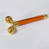 Outils de soin de la peau en alliage de zinc couleur or, bâton de lifting électrique pour le visage, rouleau de beauté 3D doré pour affiner le visage