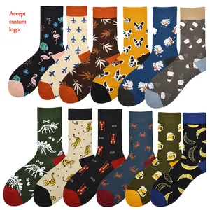 Calcetines de conception professionnelle, chaussettes en coton colorées pour femmes, confortables, joyeuses, tendance, mode, équipe, hommes, personnalisées