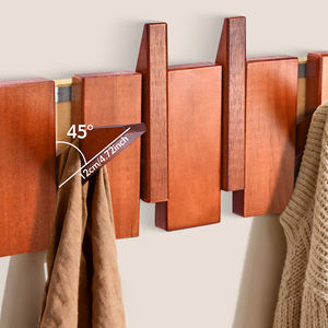Commercio all'ingrosso della fabbrica camera da letto in legno stile Vintage da parete estensibile pieghevole appendiabiti appendiabiti appendiabiti cappotto 7 ganci - Product Image 3