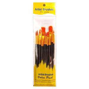 Ensemble de pinceaux professionnels pour artistes, 10 pièces, poils en <span class=keywords><strong>nylon</strong></span>, manche en plastique, pour peinture à l'huile et à l'aquarelle - Product Image 5