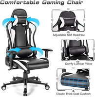 Échantillon Gratuit - Chaise de Bureau Informatique Inclinable, Ergonomique, à Dossier Haut, Pivotante, avec Accoudoirs Réglables, pour Gaming, Rouge