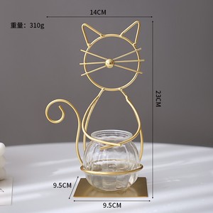 <span class=keywords><strong>Vaso</strong></span> in Vetro da Tavolo con Supporto Moderno e Creativo a Forma di Gatto per Piante Idroponiche, Decorazione Casa e Matrimonio - Product Image 6