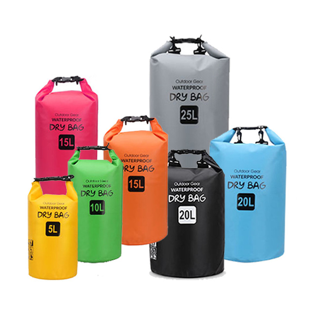 AG 5L 10L 20L 30L 40L Custom Logo Waterproof Dry Bag PVC Outdoor Accessories PVC Backpack Waterproof Dry Sack Drybag