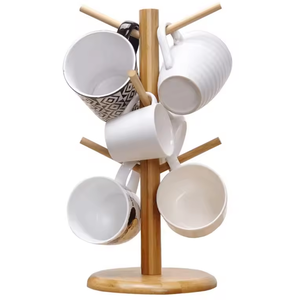 ที่วางแก้วไม้ไผ่ในห้องครัวที่วางแก้วกาแฟต้นไม้ชุดที่วางแก้วแบบนอร์ดิก - Product Image 1