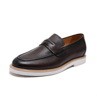 Mocassins en cuir véritable pour hommes – Chaussures confortables, légères et antidérapantes pour le bureau et le quotidien