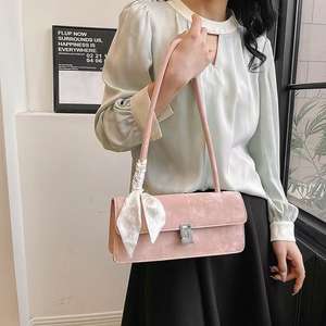 Structured Square <b>Bag</b> with Metal Clasp and Gold Finish Shoulder <b>Crossbody</b> for Women - Product Image 6