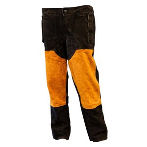 <b>Men's</b> <b>Black</b> And Orange Canvas <b>Work</b> <b>Pants</b> High Waist Button Fly Heavyweight Winter Workwear Style Side Pockets - Product Image 1