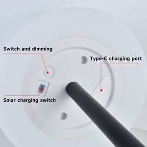 Lampe de table LED sans fil pour chambre à coucher, avec abat-jour en plastique, rechargeable, à intensité variable, pour salon, couloir, lumière décorative d'intérieur - Product Image 5