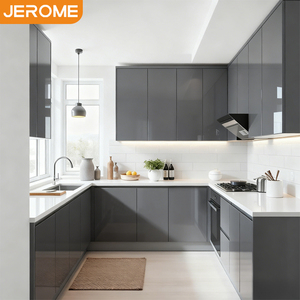 Set <span class=keywords><strong>di</strong></span> Mobili da Cucina Jerome su Misura, Moderni e <span class=keywords><strong>di</strong></span> <span class=keywords><strong>Lusso</strong></span>, con Finitura Lucida e Cerniere a Chiusura Morbida - Product Image 1