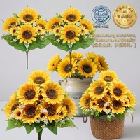 Bouquet de tournesols artificiels réalistes pour mariage, fête, décoration de jardin – Plusieurs couleurs, fausse soie, marguerites jaunes – Prix