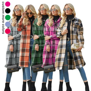 <span class=keywords><strong>Cappotto</strong></span> Lungo da Donna in Tartan Vintage con Tasche, Stile Oversize, Vendita all'Ingrosso - Product Image 1