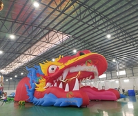 Tente tunnel gonflable tête de dragon avec éclairage LED, options de couleurs personnalisées, certifiée CE/TUV, décoration de fête en plein air