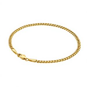 Cadenas de Eslabones Cubanos Miami de 3 mm, Resistentes al Agua, para Hombre, Chapadas en Oro Real de 18K, Acero Inoxidable, Joyería Hiphop, Pulseras Unisex para Mujer - Product Image 1