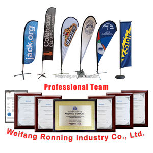 व्यापार संवर्धन के लिए फाइबरग्लास पोल किट पंख वाले ध्वज के साथ 12 फीट लंबा आउटडोर विज्ञापन ध्वज - Product Image 3