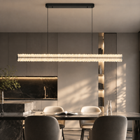 Lustre moderne de luxe pour bar, comptoir, restaurant, îlot de cuisine, salle à manger, salon, en fer et acrylique