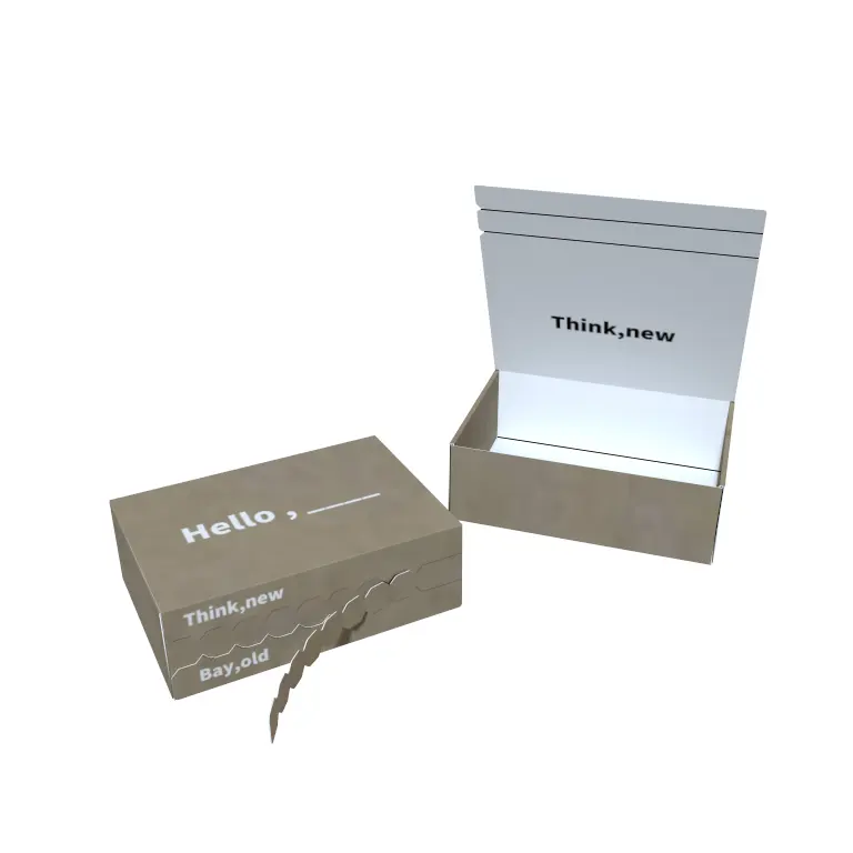 صندوق هدايا مخصص للشحن عبر البريد ذو شريط مائل من الورق المقوى المضلع يُطبع ذاتي الغلق مع شعار