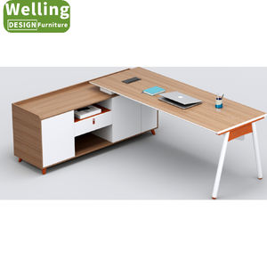 Escritorio ejecutivo de lujo moderno Boss Secretary en forma de L para ordenador, mesa de oficina y silla, juego de muebles con almacenamiento para el hogar - Product Image 1