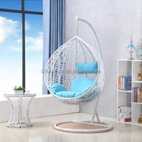 Fauteuil suspendu moderne en forme d'œuf en rotin PE pour usage extérieur et intérieur, idéal pour cour, jardin, balcon, terrasse, patio, parc - Vente en gros