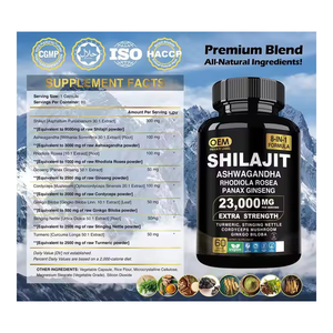 Ashwagandha e Shilajit Cápsula Orgânica para Homens Sea Moss Semente Preta Açafrão Lions Mane Herbal Suplemento OEM Supply - Product Image 4
