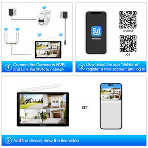<span class=keywords><strong>Srihome</strong></span> HD 5MP Mini Domo Cámara DE SEGURIDAD Detección humana PTZ Cobertura panorámica Wifi IP Tarjeta de memoria CMOS alimentada por batería - Product Image 4