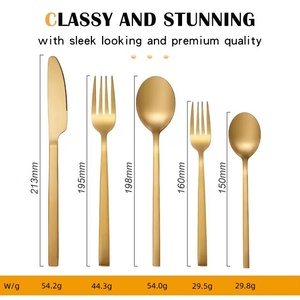 Set di forchette e coltelli in acciaio inossidabile di lusso per posate estetiche - Product Image 5