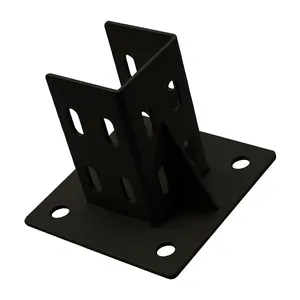 8080 Series Black Double-Slotted Carbon Steel Floor Mount Base Plates Fixed Base For 8080 T Slot Aluminium Profile Extrusion