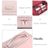 Sacs à Maquillage Populaires Nouveaux Double Pochette Zipper Portable Facile à Voyager Compartiments Personnalisés