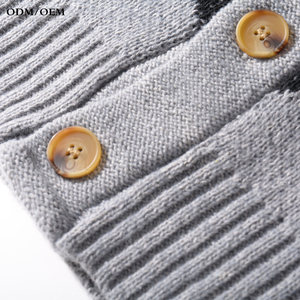 Cardigan en cachemire pour homme, tricot côtelé épais, col châle généreux et luxueux, poignets retroussés, fermeture boutonnée élégante - Product Image 6