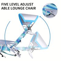 Chaise de plage avec auvent, chaise de camping avec auvent, chaise pliante portable rayée, chaise longue d'extérieur inclinable avec pare-soleil et coussin
