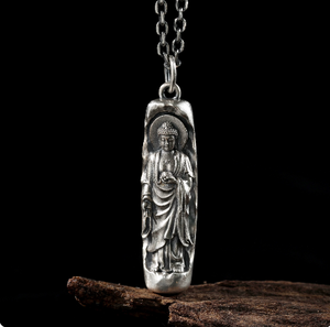 Pendentif ZHENXUN S925 en argent pur, Collier Bouddha Piliers du Soleil, Statue Bouddha, Signe du Zodiaque Bouddha, Design Original - Product Image 6
