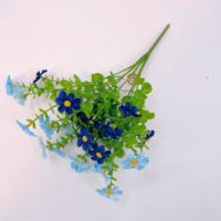 Buket Bunga Daisy Buatan dengan Daun Eucalyptus Bulat, Bunga Liar Palsu Sutra Realistis untuk Dekorasi Bunga Rumah, Taman, dan Pernikahan
