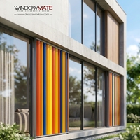Volets fixes verticaux en alliage d'aluminium à profil aérodynamique, modernes, pour la protection solaire des murs de bâtiments