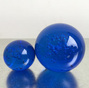Bola esférica de burbuja de vidrio pesado, cristal azul, MH-Q0238 - Product Image 1