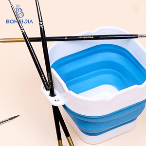 Bomeijia New Arrival Đa Mục Đích Silicone Xách Tay Nhựa Gấp Rửa Bút Cọ Nghệ Thuật Xô - Product Image 1