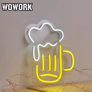 Wowok – plaque acrylique transparente de haute qualité, led love neon flex, veilleuse pour chambre d'enfant, décoration, 2023