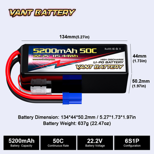 VANT Fpv Drone <strong>Battery</strong> 5200mAh <strong>Lipo</strong> 6s 22.2V 4S/6S 50C75C100C <strong>RC</strong> <strong>Lipo</strong> <strong>Batteries</strong> for Drone <strong>Airplane</strong> <strong>RC</strong> Quadcopter Helicopter Car
