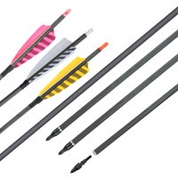 Flèches en carbone de tir à l'arc traditionnel Pinals 30 en 300 340 400 500 600 colonne vertébrale Nature turquie plume composé arc recourbé Longbow