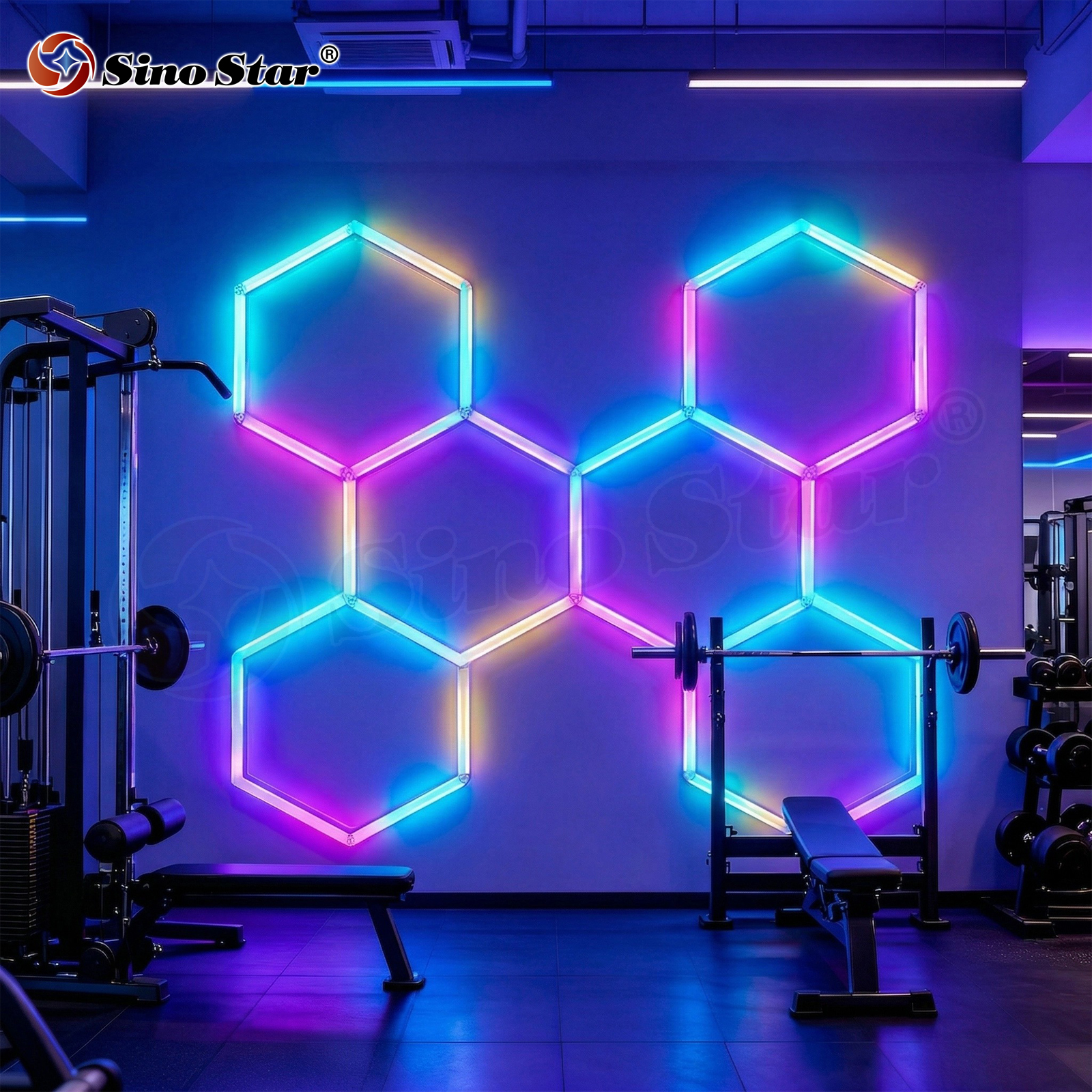 RGB Music LED Light Music Controlled Color Lamp for Car Repair Workshop Fitness Room Gaming Room KTV Bar Home Decor