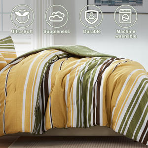 Housse de lit patchwork jaune, literie de mariage, 100% coton, taille Queen, double, pour couples, blanc, couette en fourrure, ensemble de couettes vertes et moelleuses - Product Image 2