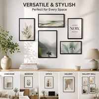 Cadre photo en bois de chêne premium noir, forme en L, bord étroit, avec tailles, couleurs et finitions personnalisées pour les solutions d'affichage d'art